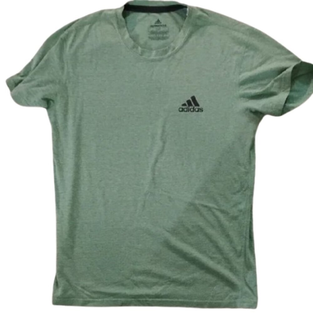 Adidas Men's Small Athletic Lightweight Heather Green Tee Shirt